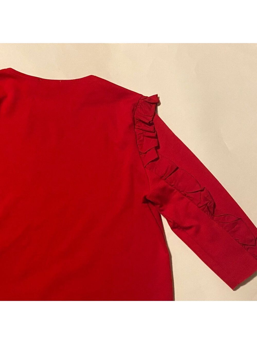 Red Ruffle Sleeve Top - Picture 6 of 6